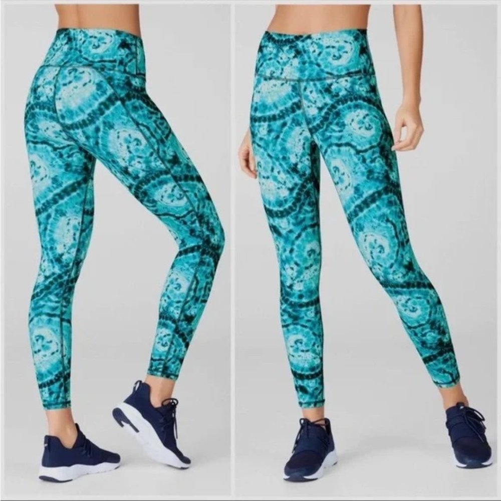 Fabletics high waisted powerflex 7/8 leggings L Tie Dye Print NWT DESIGNER